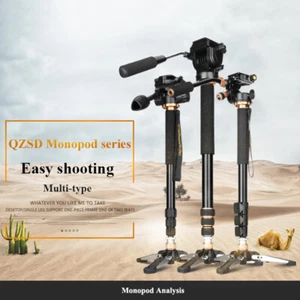 Aluminum Alloy Camera Tripod Monopod + 3 Legs Unipod Holder Ball Head - Picture 1 of 7