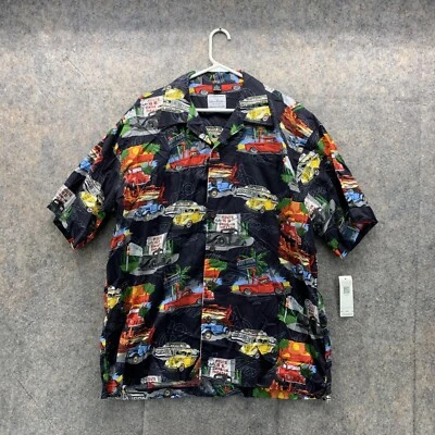 David Carey Shirt Men Extra Large Black Casual Button Down All over Print Cars - Image 1 of 4