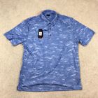 Greg Norman Polo Golf Shirt Mens XL All Over Print Sharks Blue G7S24XTK115