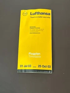 Lufthansa German Airlines timetable July 2003 - October 2003 - Picture 1 of 7