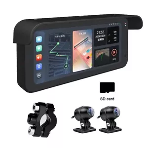 6,25" Touch Screen Moto CarPlay e Android Navigazione Auto GPS Dual Cam DVR - Foto 1 di 11