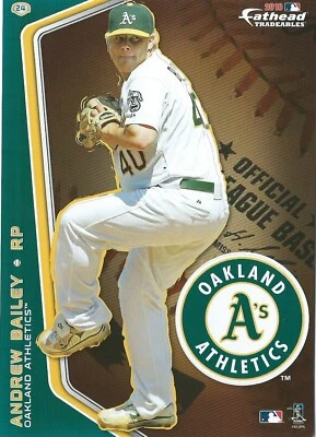 ANDREW BAILEY FATHEAD TRADEABLES OAKLAND A's ATHLETICS LOGO VINYL DECAL 2010 #24 - Image 1 of 3