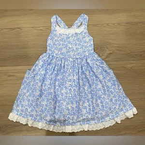 Cupcakes & Cashmere Blue and White Ruffled Tiered Sundress girl's size 8 - Picture 1 of 11