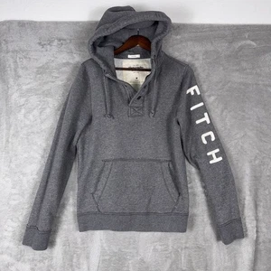 Abercrombie Fitch Muskel Hoodie Knopfleiste schwer dick Y2K Herren Medium - Bild 1 von 18