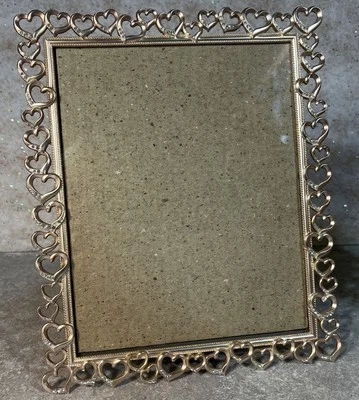 Marco de fotos de corazones y cristales de oro rosa de 8" x 10" Fetco usado en excelente estado Foto 1 de 4