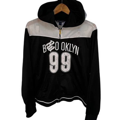 Chaqueta con capucha Rocawear Brooklyn 99 cremallera completa para hombre 1X negra blanca Foto 1 de 4