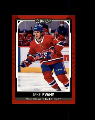 #294 Jake Evans Montreal Canadiens 2021-22 O-Pee-Chee Red Border Parallel SP - Image 1 of 2