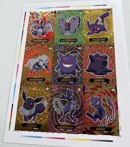 Pokemon Rare Uncut Crystal Shadow Sheet Gengar Charizard Mew Sheet - Bild 1 von 1