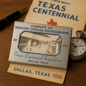 Seltenes Texas Centennial Exposition Souvenir von 1936 - kompletter 20 Fotosatz! - Bild 1 von 9