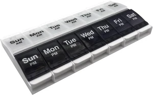 Weekly Pill Planner Organizer XL Easy Use AM/PM with Push Button 7 Day Box Case - Picture 1 of 37