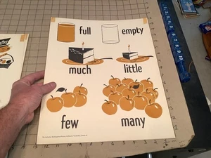 Original 60er Jahre Schullehrer Poster: voll, leer, viel wenig - Bild 1 von 2