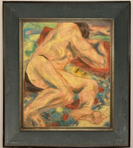 Männlicher Akt Gouache Pastell Gemälde 32" Erotik Kunst Abstrakt Figurativ Französisch? - Bild 1 von 24
