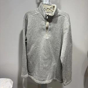 GH Bass & Co 1/4 Zip Herren XL Pullover Sweater Fleece Sweatshirt grau Outdoor - Bild 1 von 8