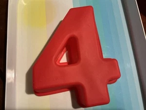 3D Large Number Cake Mold - 10 Inch Digital Silicone Cake Pans (Number 4) New - Picture 1 of 5