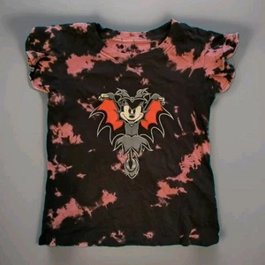 Disney Minnie Mouse Vampire Bat Halloween Tie-Dye Top for Girls Size 7/8 Pre-own - Picture 1 of 5