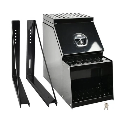 Caja de herramientas escalonada de sillín de montaje lateral de aluminio para camión de 25 x 28 x 15 y soporte de montaje de 24" Foto 1 de 4