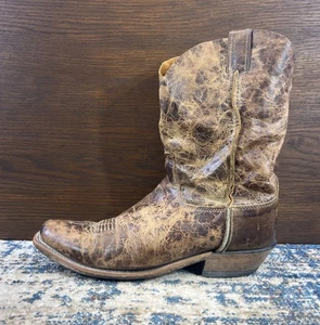Justin Bent Rail Leather Boots Square Toe Distressed BR 733 Mens Sz 9EE USA Made - Picture 1 of 14