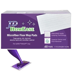 Microfiber Floor Cleaner Spray Mop Pads, 48 Count, for Swiffer WetJet, All Pu... - Picture 1 of 6