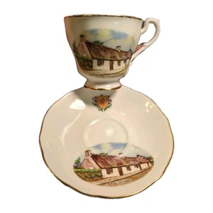 Taza de té y platillo de colección Liverpool Road Pottery, porcelana de hueso fino quema cabaña - Imagen 1 de 17