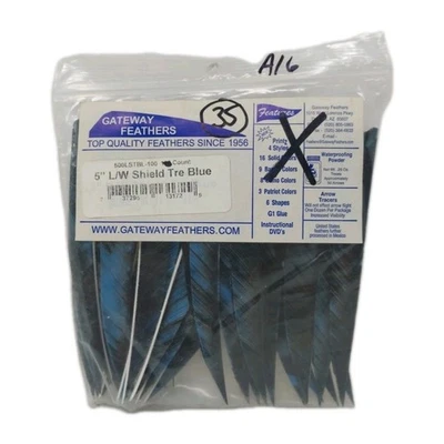 Plumas de flecha de tiro con arco 35 unidades Gateway 5" ala izquierda: escudo camuflaje árbol azul Foto 1 de 2