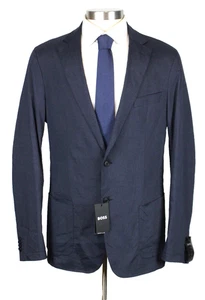 Cappotto Boss Sport 44 L Blu Lino Performance Elasticizzato Hanry Elasticizzato Blazer - Foto 1 di 13