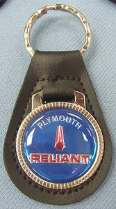 Vintage Plymouth RELIANT #33A2 Black Leather Key Ring 1981 1982 1983 1984 1985   - Picture 1 of 3