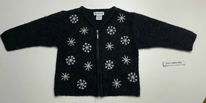 100% Wool The Eagle's Eye Gray Snowflake sweater 2T Excellent - Picture 1 of 5
