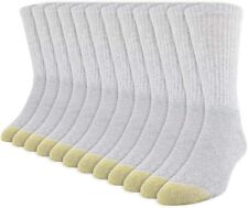 Gold Toe Men's 656S Cotton Crew Athletic Socks, Grey, 12 Pairs,  Large 6-12.5