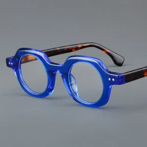 Square Eyeglass Thick Frames Transparent Round Mixed-color Glasses Unisex - Picture 1 of 20