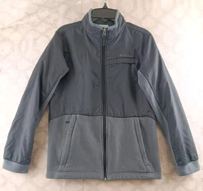 Columbia Fleece Jacket Girls Large 14-16 Black/Gray Full Zip - Image 1 of 4