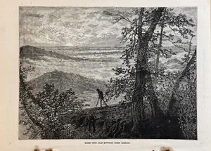 Grabado en madera antiguo Sunset Rock 1892, Roan Mountain Carolina del Norte - Imagen 1 de 1