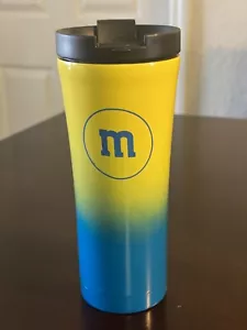 M&M’s Insulated Tumbler Yellow Aluminum Travel Mug Cup - Picture 1 of 3