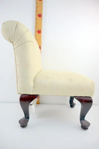 Vintage Doll/Bear/Child Size Upholstered Slipper Lounge Chair ~18"Back & 10"Seat - Photo 1/18