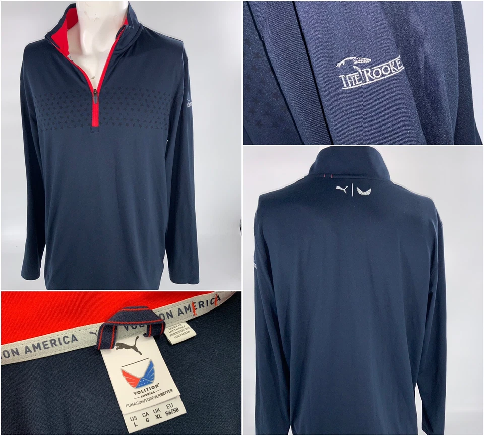 Pullover de golf Puma Volition 1/4 cremallera para hombre L azul elástico colonia GC YGI A3-216 Foto 1 de 4