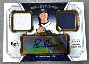 2012 Topps Museum Collection Evan Longoria Dual Jersey Patch Auto /25 - Picture 1 of 2