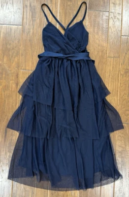 ASOS Dress 4 Tulle Tiered Ruffle Babydoll Midi Cocktail Fairy Boho Whimsical - Image 1 of 4