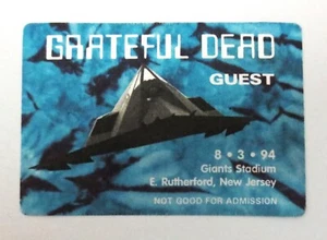 Grateful Dead Backstage Pass Giants Stadium 8/3/94 8/3/1994 F-117 Nighthawk USA - Picture 1 of 17