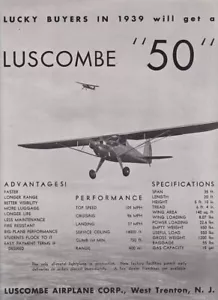 1939 Luscombe 50 Aerei annuncio 2/19/2024k - Foto 1 di 1