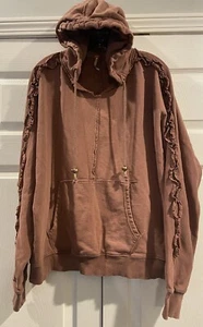 Free People FP Movement Damen Größe XS Blush Slouchy, geraffte Ärmel, Kapuze - Bild 1 von 3