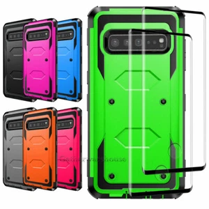 For Samsung Galaxy S10 Plus S10e S10 5G Rubber Phone Case Cover Screen Protector - Picture 1 of 34