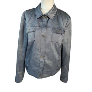 Steilmann Womens Silver Denim Jacket Size 14 - Picture 1 of 10