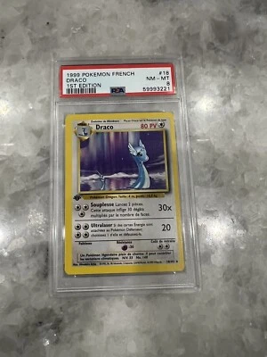 1999  Pokemon French Draco Dragonair 1st Edition #18 PSA 8 - Image 1 of 2