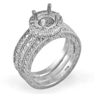 1,00 ct runder VS1 Diamant Verlobung Braut Hochzeit Fassung 14k Gold weißer Ring - Bild 1 von 2