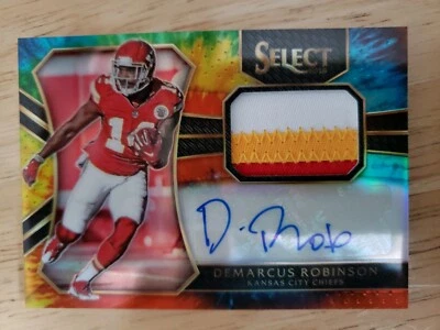 2017 PANINI SELECT DEMARCUS ROBINSON AUTO/MATERL GOLD PRIZM LOW#'D 23/25 ROOKIE  - Image 1 of 4