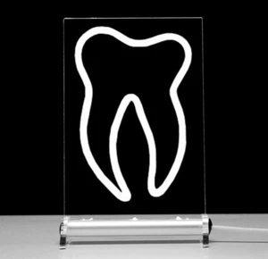 Diente LED diente luminoso 20x15 cm placa luminosa dentista laboratorio publicidad de ventana - Imagen 1 de 10