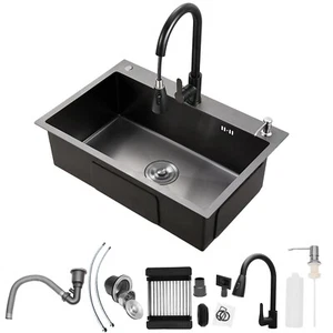 Edelstahl Einbauspüle Küchenspüle Spülbecke Waschbecken ausziehbar Wasserhahn - Bild 1 von 16