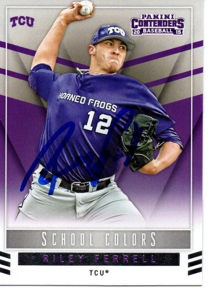 Riley Ferrell TCU Horned Frogs 2015 Panini Contenders School Colors Signed Card - Image 1 of 1