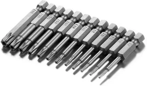 Jeu de 12 embouts torx tampers longs 50 mm embout 1/4 CV magnétiques ..... - Picture 1 of 1