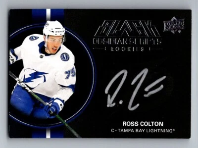 2021-22 SPx UD Black Obsidian Rookie Scripts Ross Colton #ORS-RC Rookie Auto RC - Image 1 of 3