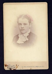 Late 1800's Portrait Cabinet Card, Young Lady, Ayers, Jersey City, NJ - Picture 1 of 2